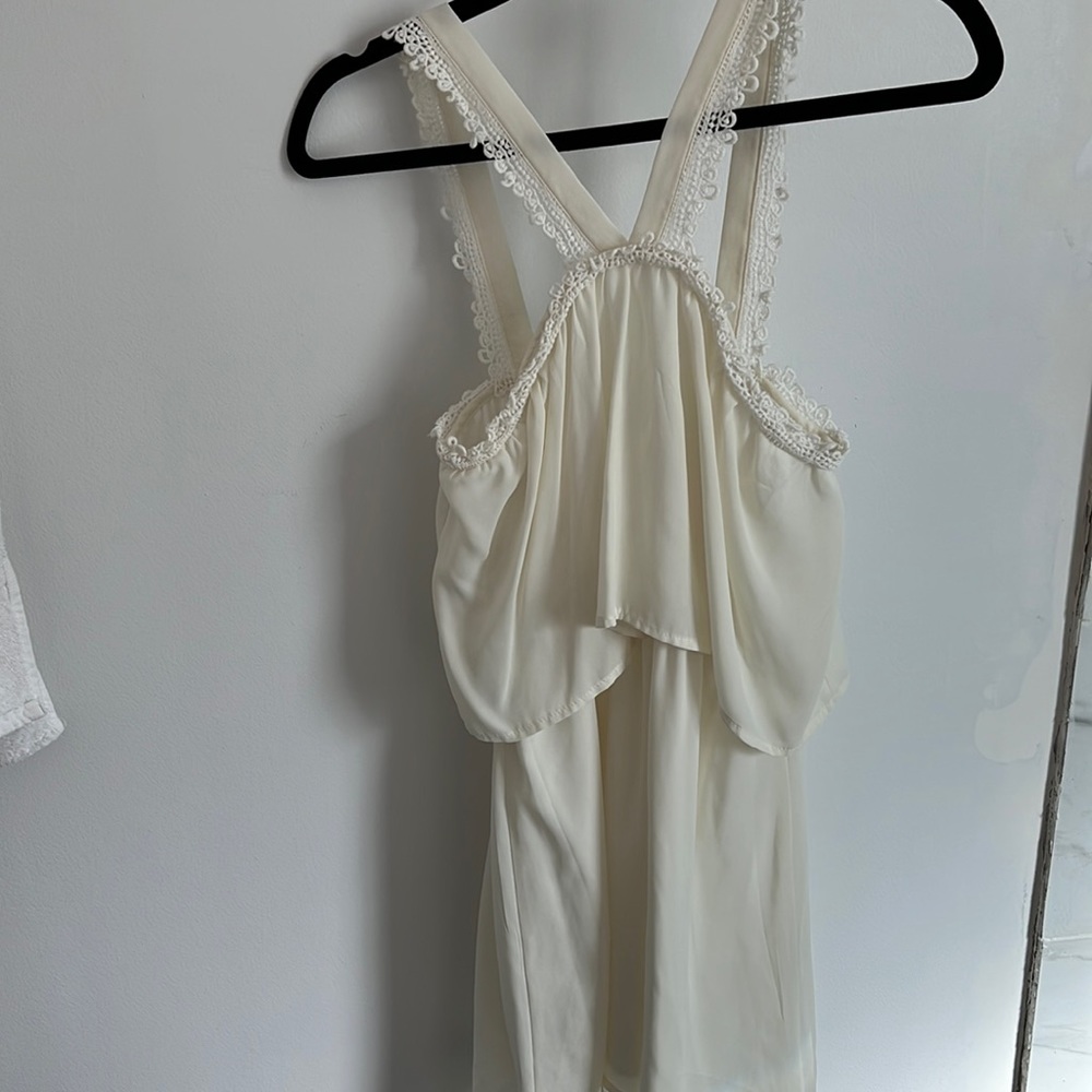 TOBI XS cream crochet mini dress